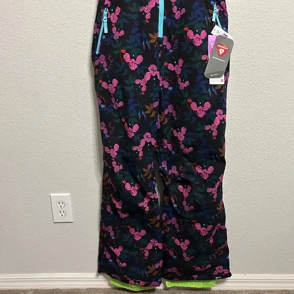 NEW Roxy x Rowley Insulated Snow Bib Ski Pants Floral Print Womens Med Après Ski